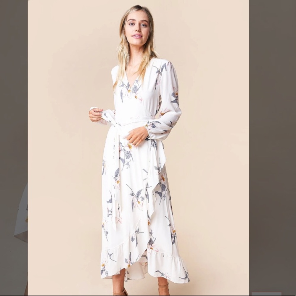 Sugarlips At Last Floral Wrap Maxi Dress